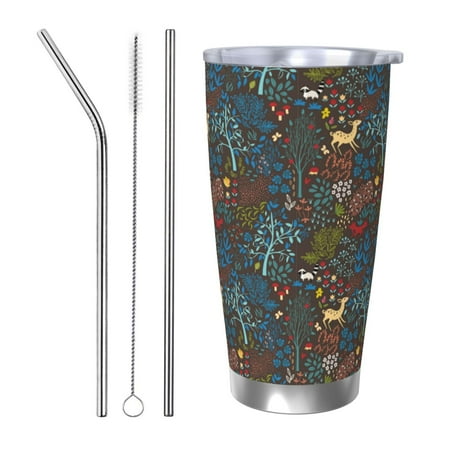 

Junzan Deers In The Forest 1 for 20oz Stainless Steel Insulated Car Cup with Spillproof Lid - Insulated Coffee Mug Thermal Cup-Straw Three-piece Set