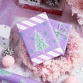 thumbnail image 3 of Christmas Purple Wrapping Paper Mini Roll, Christmas Tree Butterfly, Pink Purple Stripe Reversible Design for Winter Holiday Family Gathering, 17 inches x 32.8 Feet, 3 of 16