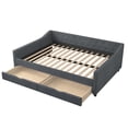 thumbnail image 2 of imerelez Full Size Daybed with Drawers Upholstered Tufted Sofa Bed, with Button on Back and Piping on Waved Shape Arms-Dark Grey, 2 of 7