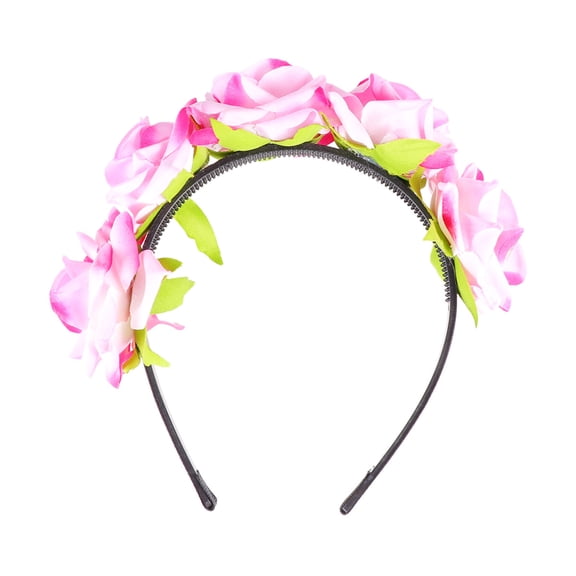 WRITWAA 1PC Hair Decorations for Women Headband Cloth Light Pink Rose Design for Bride Valentine's Day
