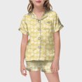 thumbnail image 2 of Gaexia Girls Pajamas Silky Pjs for Girls Valentine's Day Satin Sleepwear 2 PCS Button-Down Top and Shorts for Kids Girl Pajamas, 2 of 4