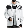 thumbnail image 2 of Maoxin Men Jacket Fashion Men's Solid Color Long Sleeved Hooded Casual Outwear Jackets Jackets for Men , Gray , L, 2 of 7