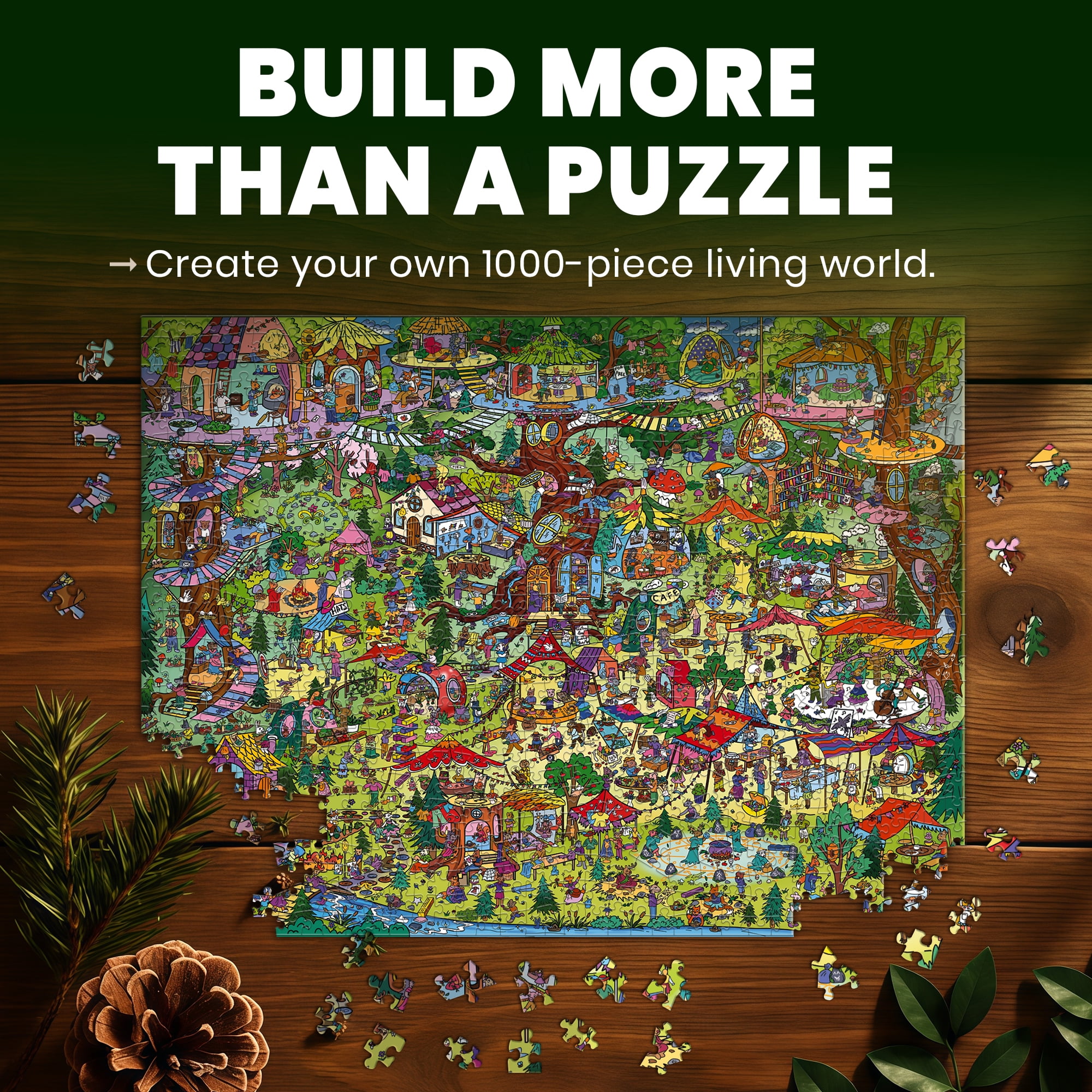 QUOKKA 1000 Piece Puzzle for Adults - Adult Puzzles with 223 Hidden Secrets and Engaging Audio Story