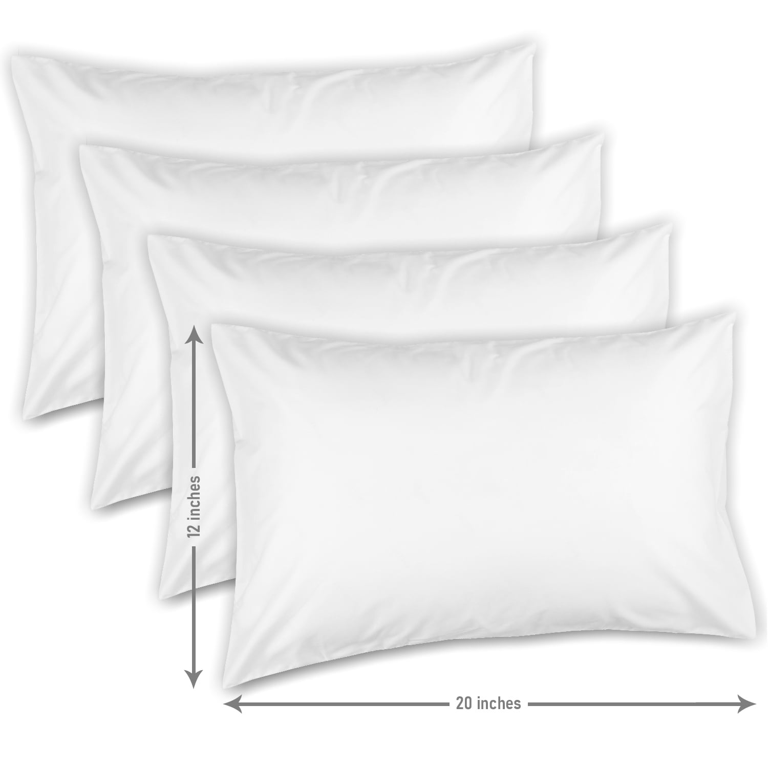 Lux Decor Collection Throw Pillows - 14 x 14 Pillow Insert Set of 4 White  Soft & Comfortable Square Pillows