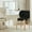 Black, variant on Huisuilinss Makeup Vanity Chair,Comfy Accent Chair,Plush Teddy Fabric Desk Chair With Heart-shaped Back,Modern Dining Chair,Armless Office Chair For Home Office Bedroom Dressing Room