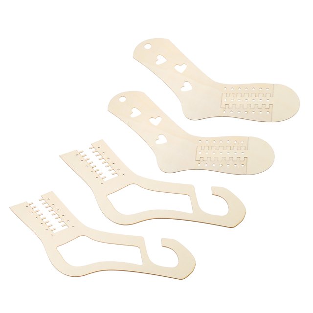 Unique Bargains Sock Blocker, 2 Pair Adjustable Socks Blocker Wood Stretcher Large Small Funny for Knitting Crochet