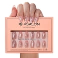 thumbnail image 1 of Press On Nails VSALON Short Almond Pink Cat Eye para mujer, 1 of 7