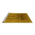 thumbnail image 2 of Ahgly Company Machine Washable Indoor Square Oriental Yellow Traditional Area Rugs, 5' Square, 2 of 4