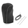 thumbnail image 1 of Cubierta de pomo de cambio de marcha Unique Bargains para Nissan Altima 2008-2012, antideslizante, texturizada, negra y gris, protector de mango de cambio de cuero sintético, 1 Pc, 1 of 1