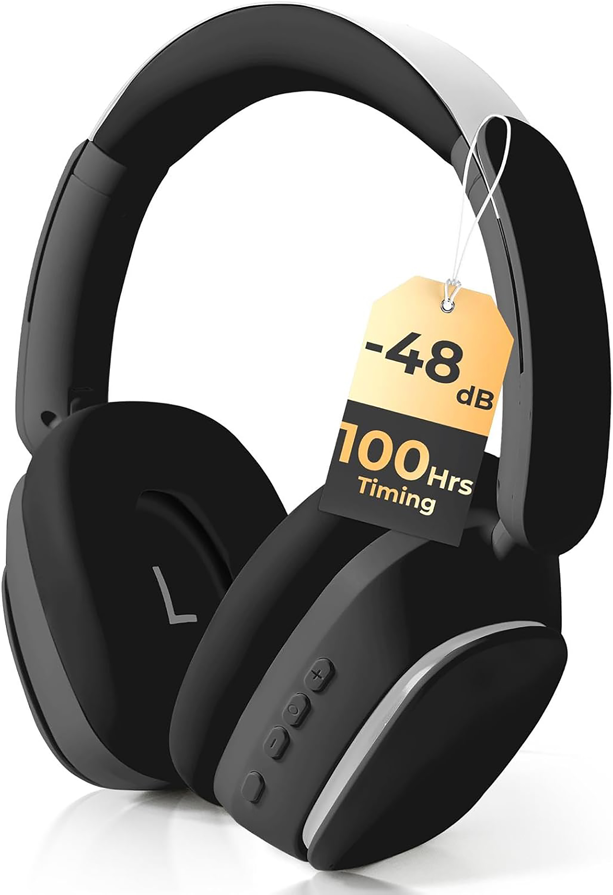 Wireless Bluetooth 5.4 Over-Ear Headphones, Active Noise Canceling ANC, 400mAH Battery, Foldable, Built-in Mic, Soft Earpads, Adjustable for Gym, Work, Travel, iOS/Android