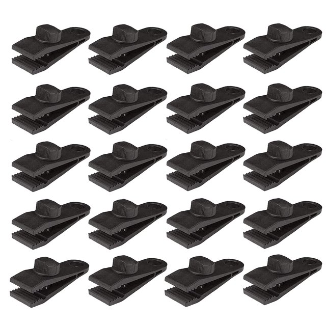 HengLiSam Clips para Lona, Abrazaderas de Agarre de Bloqueo de Alta Resistencia que soportan un Viento Fuerte de 60 mph, Apto para toldos, Camping al Aire Libre, toldos para Caravanas, Clip de cordón