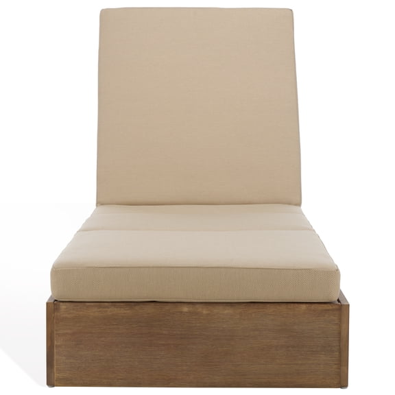 Safavieh Vincent Wood Outdoor Lounge Chair, Natural/Tan