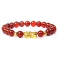thumbnail image 2 of Pulsera pixiu de piedra de ojo de tigre natural más vendida de Amazon, pulsera de cuentas de piedra de proverbio de seis caracteres para hombre, ágata roja, 2 of 2