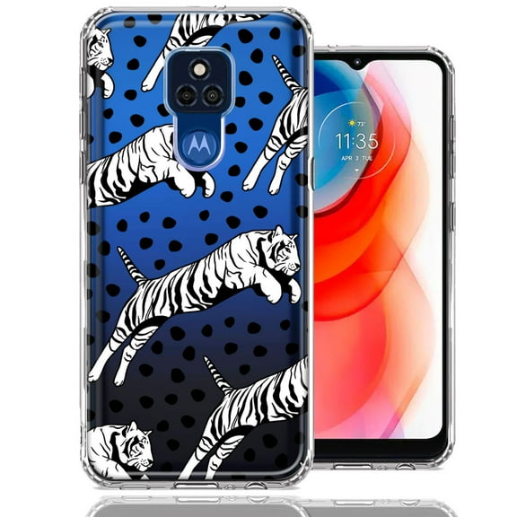 MUNDAZE For Motorola Moto G Play 2021 Tiger Polkadots Design Double Layer Phone Case Cover