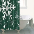 thumbnail image 4 of Green Christmas Snowflake Pattern Shower Curtain 36"x72" ,Bathroom Decorative Shower Curtains Set with 12 Hooks,Modern Waterproof Washable Shower Curtain, 4 of 6