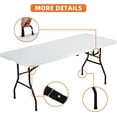 thumbnail image 3 of Folding Table Heavy Duty Fold Up Table Camping Working Table Indoor Outdoor Plastic Folding Table Utility Party Dining Table Easy to Assemble with Lock Function，White, 3 of 9