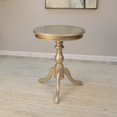 thumbnail image 2 of Contemporary Home Living 25.25" Champagne Gold Round Side Table with Pedestal Base and Curving Feet, 2 of 2