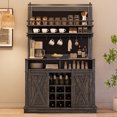 thumbnail image 7 of Ataucjin Coffee Bar Cabinet, Farmhouse Buffet Cabinet with Storage, 75" Tall Bar Cabinet Kitchen Buffet Sideboard with Sliding Barn Door, Coffee Hutch Cabinet for Dining Room, 7 of 7