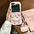 thumbnail image 3 of Cute Sanrio Hello Kitty Étui en TPU Fraise pour Samsung Z Flip 3-6, 3 of 9