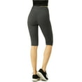 thumbnail image 2 of Women's Knee Length Cotton 21 Inch Outseam Shorts W/High Waistband Activewear/Leggings, Charcoal Grey-L, 1 Pack, 2 of 4