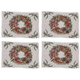 thumbnail image 1 of Juego de 4 manteles individuales navideños, tapete de cocina navideño para vacaciones de invierno, tapete para comedor, accesorio de Feliz Año Nuevo, 1 of 5