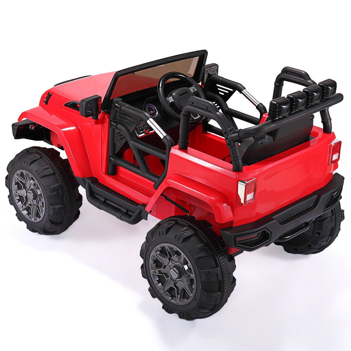 Kepooman 12V Kids Ride-On Electric Cars, Toy Car Gift for Children, Kids Ride-On Truck Car with Remote Control, LED Lights, 3 Speeds