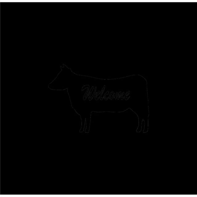Central Coast Designs COWWELCOME-18BLK 12 x 18 in. Cow Silhouette Design with Welcome Script Laser Cut Steel Wall Art, Matte Black