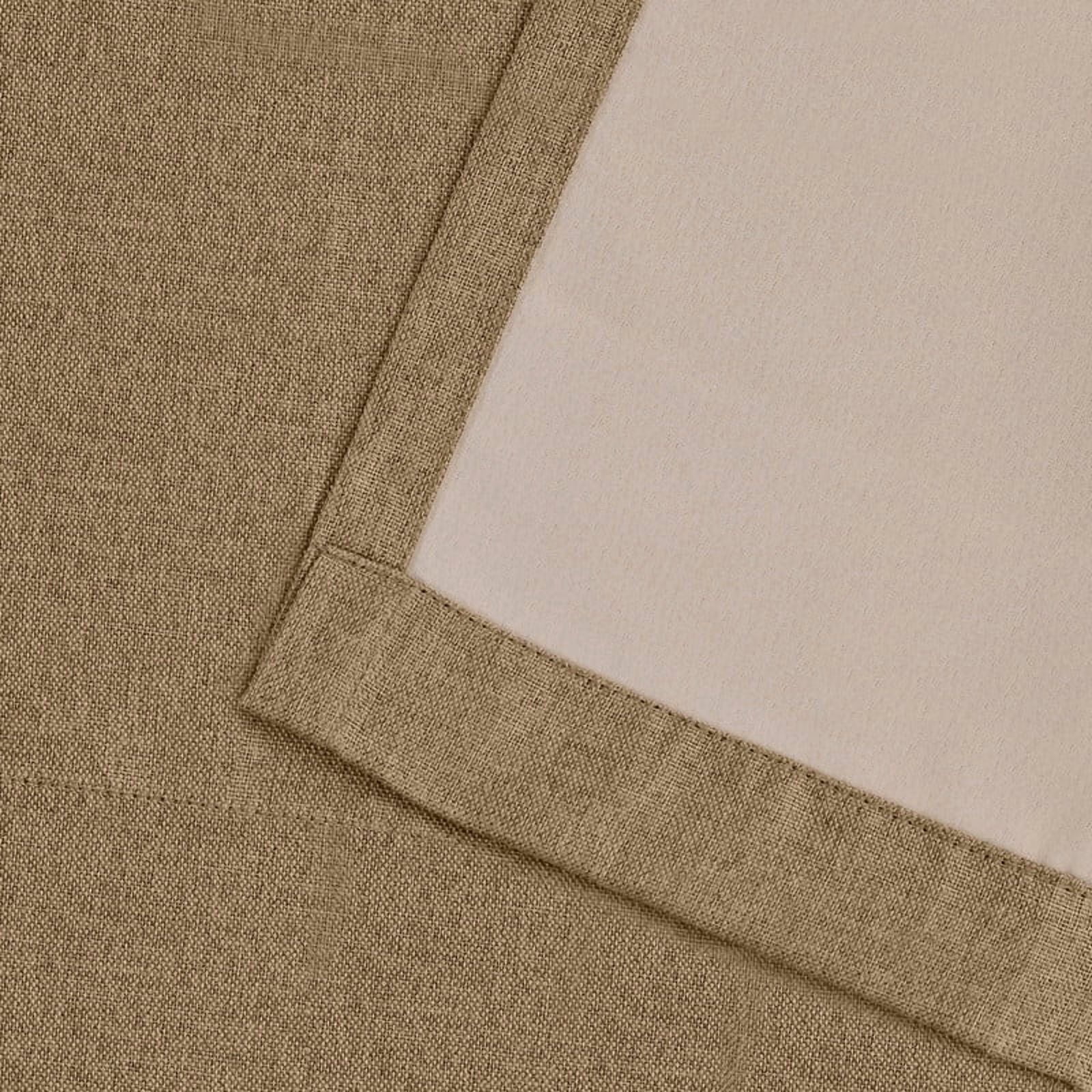 Superior Linen Blackout Curtains Set of 2, Grommet Header Curtain Panel Pair, Acorn, 42"W x 96"L