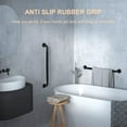 thumbnail image 6 of 2 Pack 16 Inch Black Shower Grab Bar w/ Anti Slip Rubber Grip,ZUEXT Stainless Steel Bath Grab Bar,Bathroom Balance Bar,Wall Mount Safety Handrail Support,Handicap Injury Elderly Senior Assist Handle, 6 of 7