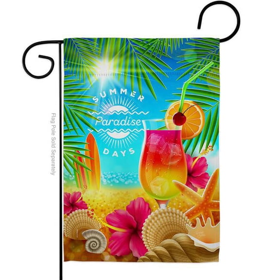Breeze Decor G156103-BO Summer In Paradise Summertime Fun & Sun 13 x 18.5 in. Double-Sided Decorative Vertical Garden Flags for House Decoration Banner Yard Gift