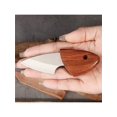 thumbnail image 3 of 1pc Mini Stainless Steel Pocket Knife, Portable Wooden Fish Knife, Imitation Wood Grain Pocket Knife, Outdoor Portable Short Knife, Kitchen Fruit Knif, 3 of 5