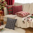 thumbnail image 5 of 2PCS Christmas Plaid Decorative Throw Pillow Covers Snowflake for Sofa Farmhouse Decor，18x18 Inch, 5 of 12