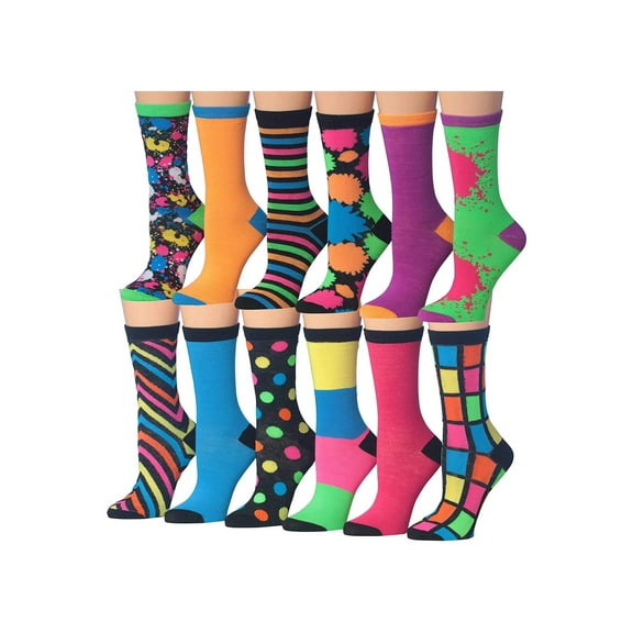 Tipi Toe Womens 12-Pack Ribbed Crew Socks – Women's Casual, Dress, and Everyday Wear