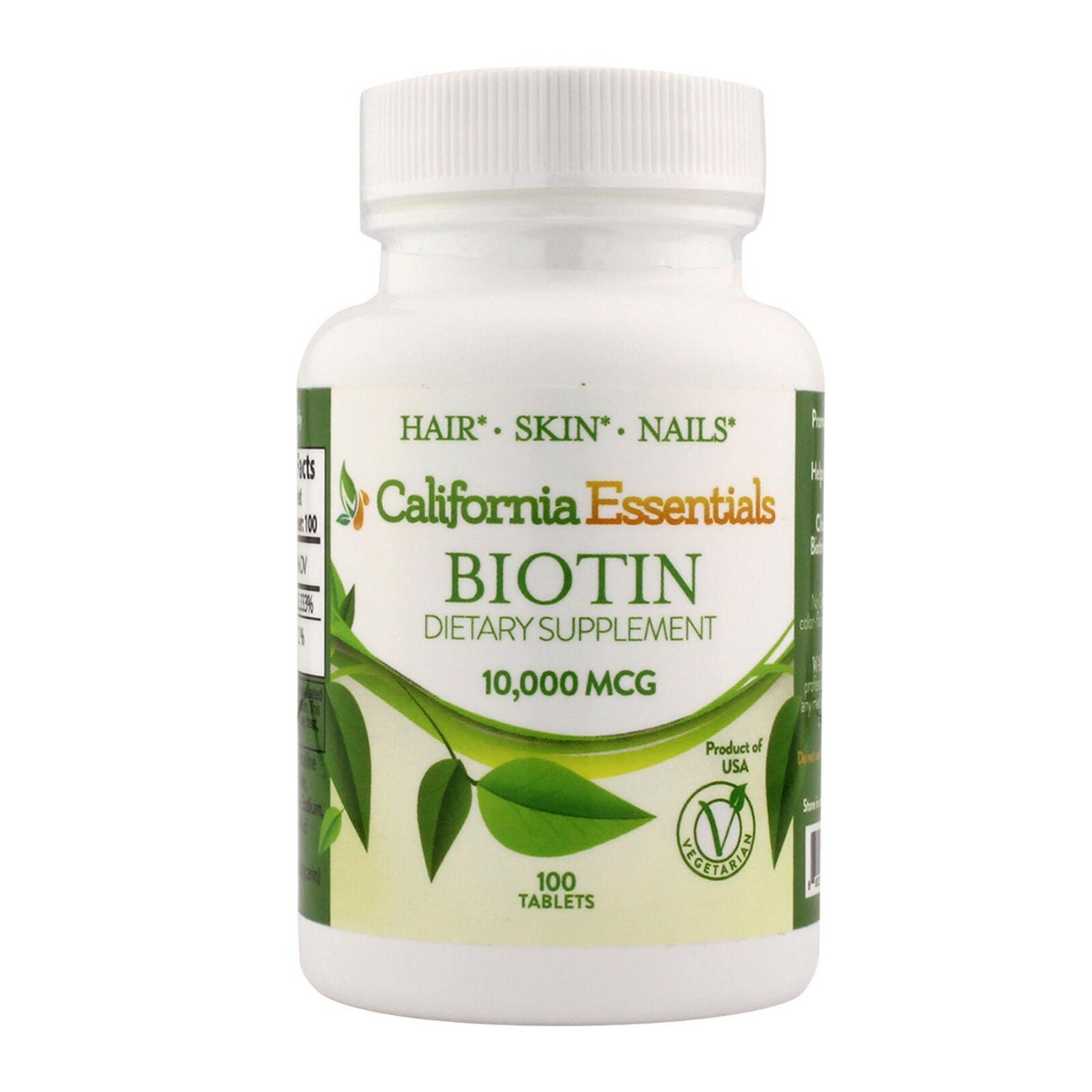 Biotin 10,000mcg Hair Growth Vegetarian Vitamins B7 Supports Healthy