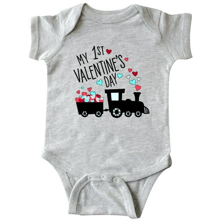 

Inktastic My First Valentines Day- train Gift Baby Boy or Baby Girl Bodysuit