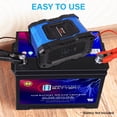 thumbnail image 2 of 12V/24V 20Amp Smart Automatic Charger & Maintainer with Restoration, Desulfator, and Winter Mode for Car, RV, Boat, ATV, Truck, Motorcycle - Lithium, AGM, SLA, Gel, Wet, Deep Cycle, 2 of 12