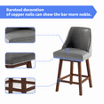 thumbnail image 4 of ZAFLY 26" Counter Height Bar Stools, Leather Chairs with Backs, Barstools with Nailhead Trim, Retro Gray, 4 of 6