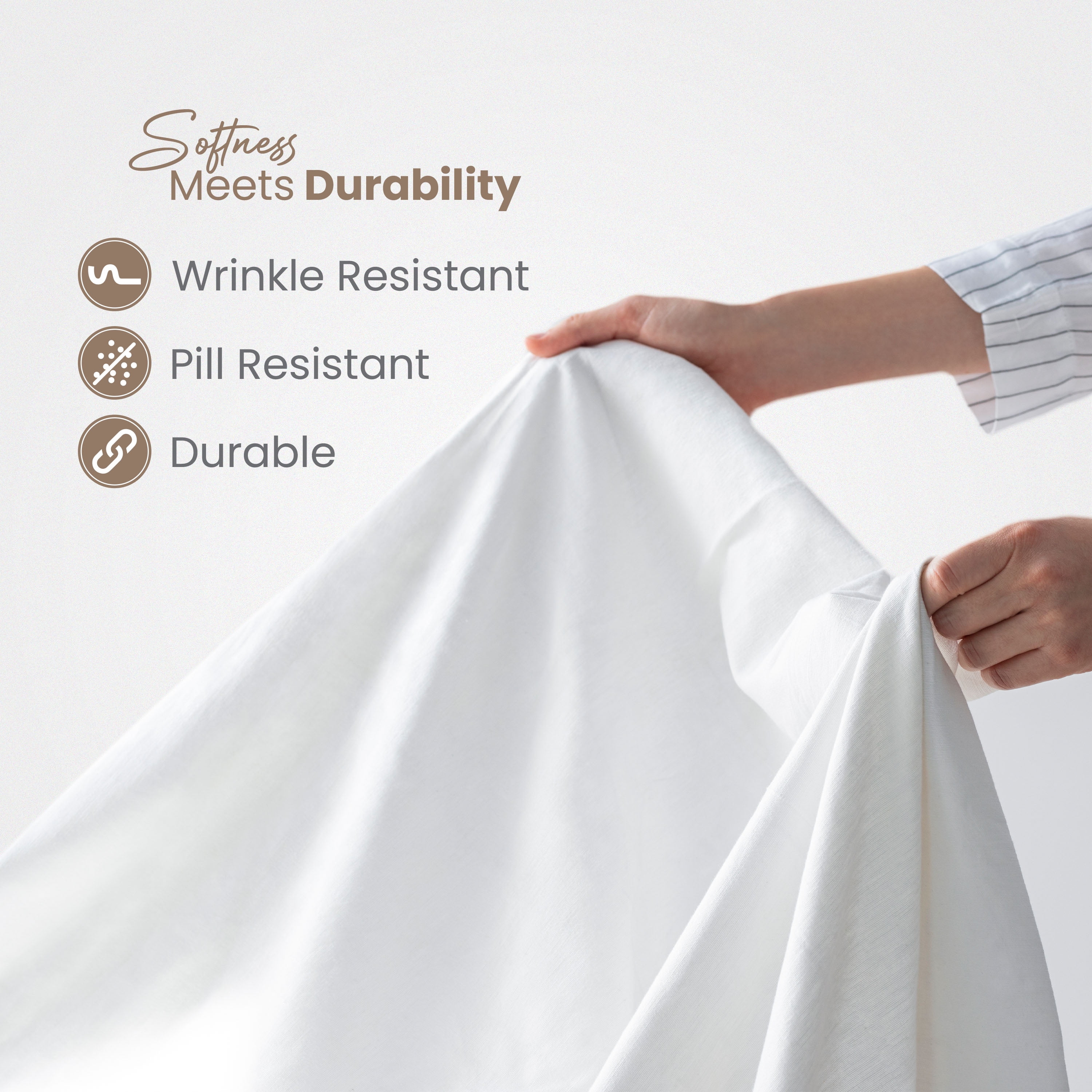 EcoPure 4-Piece King Sheet Set | 100% Organic Cotton | Comfort Washed | Deep Pocket | White