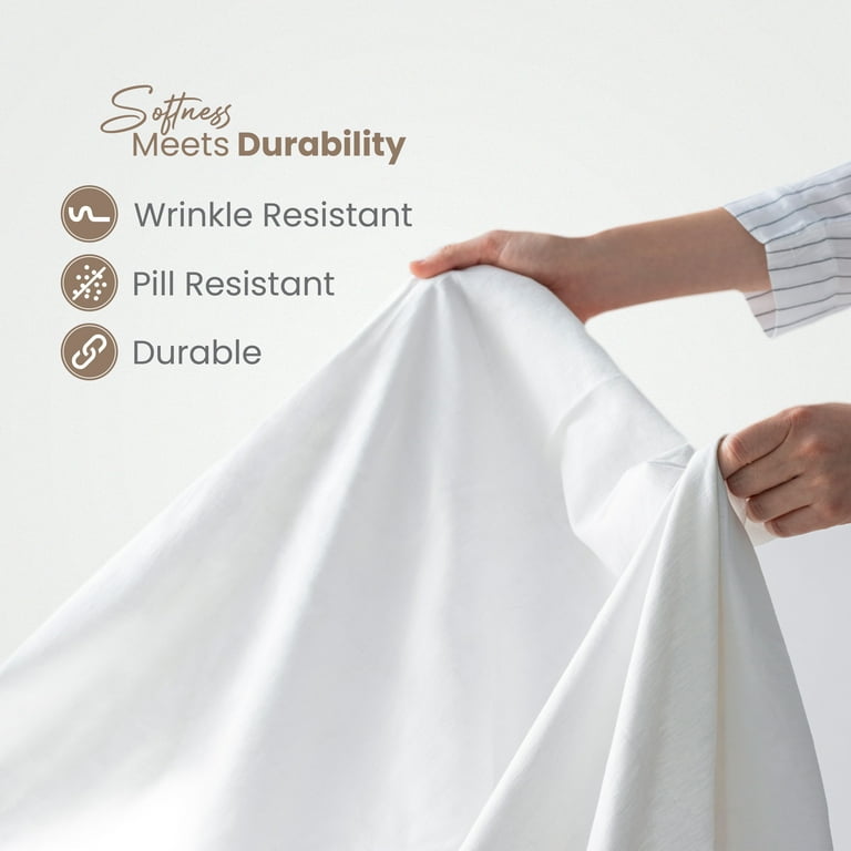 EcoPure 3-Piece Twin Organic Cotton Sheet Set, White photo 6