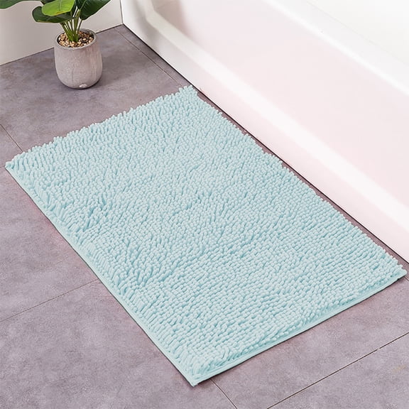 suxuMhao Bath Rugs-1 Piece 40×60cm Light Blue Washable Bath Mat,Absorbent Bathroom Rugs,Non-Slip Bathroom Floor Mat,Practical Rugs for Bathroom,Ideal Bath Mat for Home Bathroom Dry Protection