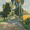 thumbnail image 2 of Carl Moll 20x20 Black Ornate Framed Double Matted Museum Art Print Titled: Tree Lined Road in Bruntal, 2 of 5