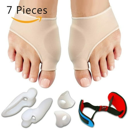 SNEDIY 7PCS/SET Bunion Sleeves Hallux Valgus Corrector Alignment Toe Separator Metatarsal Splint Orthotics Pain Relief Foot Care Tool