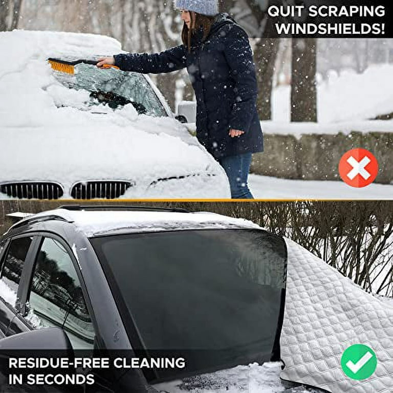  Car Windshield Snow Cover, Car Snow Cover for Ice Winter  Windshield Covers Snow Ice Removal Protector with Side Mirrors Cover Fits,  Car Accessories for Most Car, SUV, Truck, Van (71 x