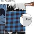 thumbnail image 6 of Rustic Farmhouse Curtains, Retro Cabin Lodge Window Curtains Country Bear Deer Blackout for Kids Teens Adult, Hunting Wild Animal Plaid Checkered & Drapes Blue 42x84in,2 Panel Set, 6 of 6