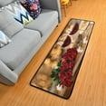 thumbnail image 3 of SKYSONIC 2'X6' Valentine Rose Wine Runner Rug with Rubber Backing, Romantic Dinner Non Slip Entryway Rug Runner Washable Soft Area Rug Carpet for Hallway Bedroom Kitchen Decor, 3 of 6