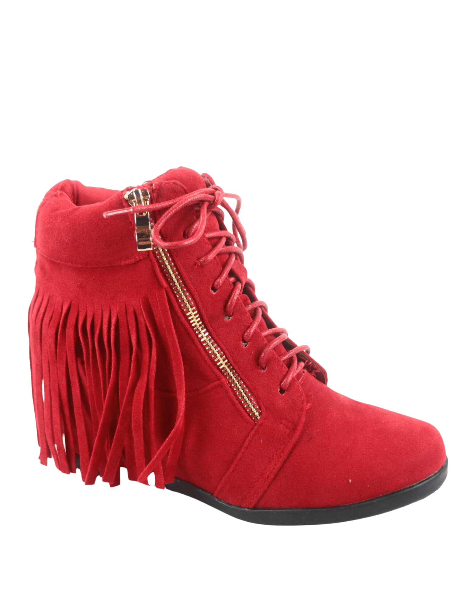 靴 sammy4250 EU37/24cm Sammy-06 Women's Lace Up High Top Ankle Hidden Wedge Heels