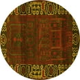 thumbnail image 1 of Ahgly Company Machine Washable Indoor Round Persian Yellow Traditional Area Rugs, 6' Round, 1 of 4