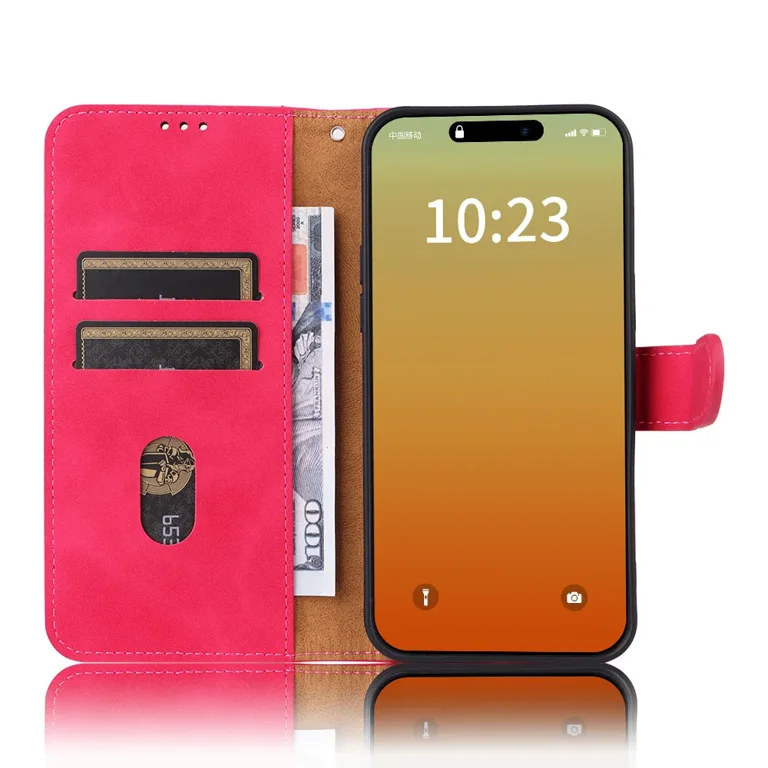 Mobile phone protective case, skin friendly PU leather wallet