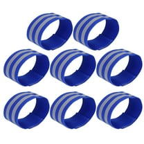 Unique Bargains 8pcs Reflective Bands for Arm Armbands High Visibility Night Cycling Riding Reflector Tape Straps Blue