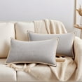 thumbnail image 2 of Unique Bargains Pack of 2 Soft Solid Throw Pillow Covers Cases for Couch 20" x 12" Grey, 2 of 7